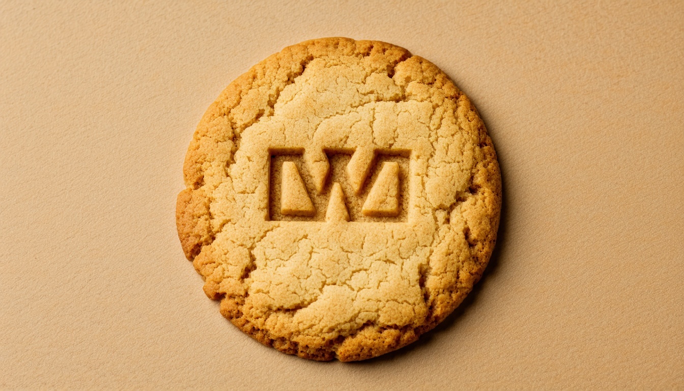 A delicious, branded cookie with a companys logo
